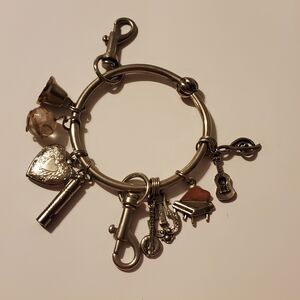 Silver Charm Bracelet with Musical and Heart Charms